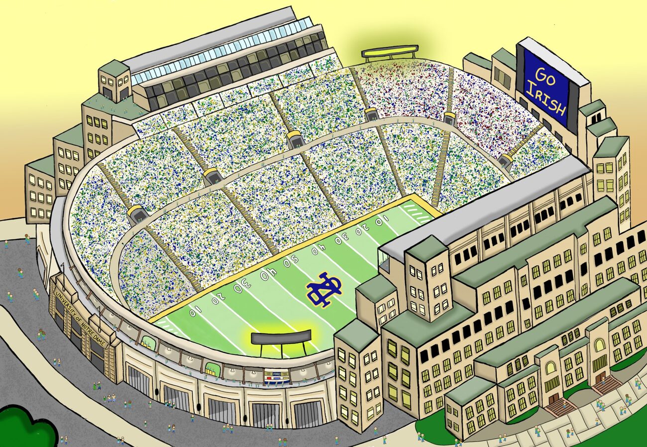 Notre Dame stadium illustration